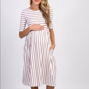 PinkBlush Maternity Striped Dress